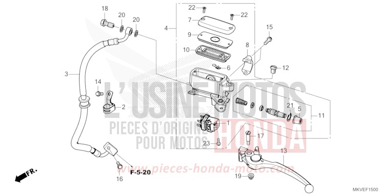 REAR BRAKE MASTER CYLINDER for Forza 750 IRIDIUM GRAY METALLIC (NHC65) from 2025